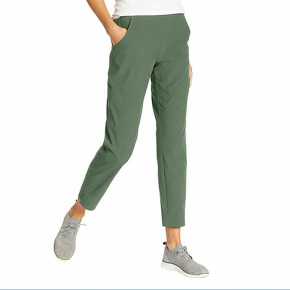 Eddie Bauer Pants - Eddie Bauer Women's‎ Traveler Ankle Pants Lightweight UPF 50+ GREEN